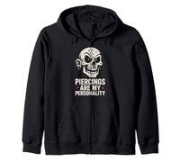 Piercing Addict Body Mod Enthusiast Self-Expression Pride Zip Hoodie