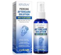 Piercing Aftercare Spray | Saline Solution for Ear, Nose, Belly, Cartilage Piercings | with Natural Sea Salt, Soothing Aloe Vera & Rosemary | Gentle, Non-Irritating Cleanser, 60ml