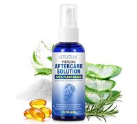 Piercing Aftercare Spray, Saline Solution Piercing, Sterile Saline Spray on Ear, Nose & Navel - with Natural Sea Salt, Soothing Aloe Vera & Rosemary | Gentle, Non-Irritating Cleanser 60ml