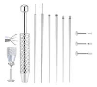 Piercing Ball Grabber Tool Kit 14G, 16G,18G Stainless Steel Flat Back Earrings Applicator with Threaded & Threadless Insertion Pins for Ear Nose Lip Body Jewelry Changes