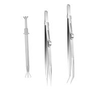 Piercing Ball Grabber Tool Set,3 PCS Professional Precision Tweezer Stainless Steel Diamond Holder Pick-Up Tool Diamond Piercing Clamp for Jewelry Making