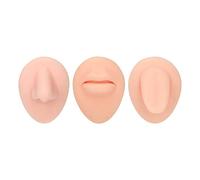 Piercing Body Model 3D Simulation Silicone Mouth Tongue Nose Model Set for Piercing Practice (Light Skin)
