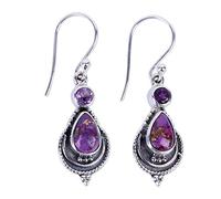 Piercing Hook Simple Shake Natural Stone Purple Quartz February Birthstone Design Attraction Durability Nice and clever