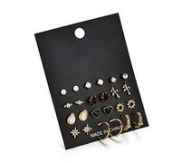 Piercing Jewelry Set Women Cute Ear Studs Assorted 12 Pairs Fashion Durable
