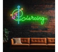Piercing Neon Sign, LED Wall Light for Tattoo or Piercing Studio, Body Piercing Shop Decor, Piercer Gift, Piercing Studio Wall Art