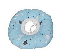 Piercing Pillow for Side Sleepers, Light Blue Star Pattern Donut Pillow Round Cotton Piercing Pillow with Ear Hole for Ear Pain Sores Relief