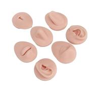 Piercing Practice Body Parts, Flexible Soft Silicone Piercing Body Model with Tongue Mouth Model, Eye Nose Ear Model, Navel Model with Acrylic Stand, Body Piercing Practice Model