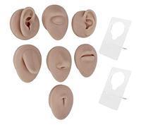 Piercing Practice Body Parts，Soft Silicone Piercing Model Body Part Displays Set for Acupuncture Human Model Simulation Set for Jewelry Display Teaching Tool Jewelry Display(Dark Skin Colour)