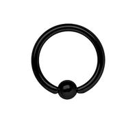 Piercing Ring BCR 316L Steel PVD Black 1.0 mm, 1,2 x 8 mm, Stainless Steel, No Gemstone