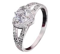 Piercing Rings Set Exquisite Jewellery Ring Love Rings Women's White Copper Silver-Plated Ring Love Heart-Shaped Ring Bridal Jewellery Wedding for Love Lamp of Rings, one size, Metal, No Gemstone