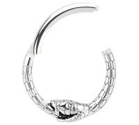 Piercing Segment Ring Clicker in 1.2 x 8 mm with Snake, 8 mm, Stainless Steel, No Gemstone