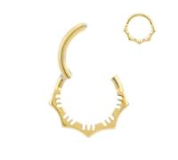 PIERCINGBOY 1Pcs 16G Titanium Nose Rings Silver Flower Hinged Septum Ring 16 Gauge 7mm 8mm 10mm Daith Hoop Earring Stacked Septum Rook Clicker Piercing, Titanium, no gemstone