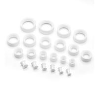 PiercingJak 22pcs 8G-3/4 ultra Thin Soft Silicone Double Flared Flexible Flesh Tunnel Plugs Ear Stretching Plug Gauge Kit Hollow Body Piercing