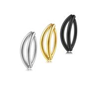 PiercingJak 3Pcs Clicker Belly Button Bars for Women 316L Stainless Steel Clicker Belly Rings 14G Reverse Curved Navel Rings Belly Body Piercing Barbells Jewellry