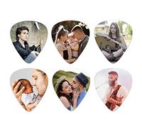 PiercingJak 6-Pack Custom Picture Photo Guitar Picks Personalized Full Color Image Logo Metal Guitar Ukulele Pick Best Gifts for Guitar Players Dad Boyfriend Electric Guitar Bass