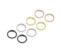 PiercingJak 8pcs Mixed Color Stainless Steel 20G 8mm 10mm Hinged Clicker Seamless Nose Hoop Rings for Nose Ear Helix Cartilage Tragus Daith Septum Eyebrow Lip Body Piercing Jewelry