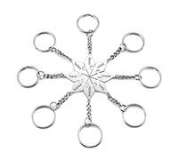PiercingJak 8pcs Personalized Custom Star Keychain Best Friends BFF Family Puzzle Keychain Stainless Steel Custom Name Friendship Puzzle Piece Charm Pendant Key Rings
