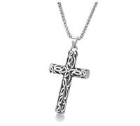 PiercingJak Celtic Irish Cross Necklace for Men Stainless Steel Celtic Knot Cross Pendant Irish Jewelry Gifts for Fathers Day Birthday Christmas Amulet Jewellry