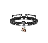 PiercingJak Custom Bracelets with Picture inside Customized Projection Bracelets with Photos Picture Bracelet with Hematite Stone Personalised Photo Memorial Bracelet for Women Men