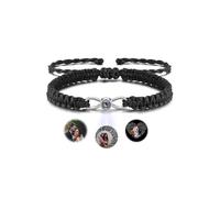PiercingJak Custom Bracelets with Picture inside Customized Projection Bracelets with Photos Picture Bracelet Personalised Photo Infinity Love Memorial Rope Bracelet for Women Men