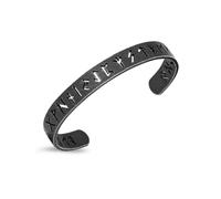 PiercingJak Heavy Stainless Steel Viking Cuff Bracelet for Men Open Adjustable Bangle Norse Mythology Warrior Symbol Bracelet Vintage Retro Viking Amulet Jewelry for Women Men