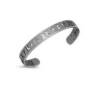 PiercingJak Heavy Stainless Steel Viking Cuff Bracelet for Men Open Adjustable Bangle Norse Mythology Warrior Symbol Bracelet Vintage Retro Viking Amulet Jewelry for Women Men