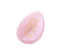 PiercingJak Natural Rose Quartz Thumb Worry Stone Healing Crystal Pocket Palm Stone One Day at A Time Worry Stones for Anxiety Crystals and Healing Stones Meditation Reiki Spiritual Stress Relief