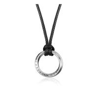 PiercingJak Norse Viking Necklace for Men Stainless Steel Adjustable Rope Chains Nordic Vintage Amulet Talisman Pendant Jewelry Gift for Men Women Round Retro