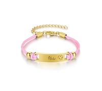 PiercingJak Personalised Bar Butterfly Bracelet Customized Engraving Name Date ID for Women Stainless Steel Braided Adjustable Bracelet Best Friend Bridesmaid Birthday Mother's Day Christmas Jewelry