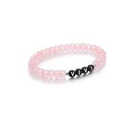 PiercingJak Personalised Beads Bracelets for Men Customized Gemstone Beads Bracelet with Name Text Custom Initial Chakra Rondelle Stone Stretch Bracelet Custom ID Family Names Jewelry for Women #16