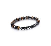 PiercingJak Personalised Beads Bracelets for Men Customized Gemstone Beads Bracelet with Name Text Custom Initial Chakra Rondelle Stone Stretch Bracelet Custom ID Family Names Jewelry for Women #14