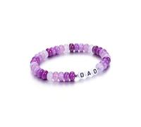 PiercingJak Personalised Beads Bracelets for Men Customized Gemstone Beads Bracelet with Name Text Custom Initial Chakra Rondelle Stone Stretch Bracelet Custom ID Family Names Jewelry for Women #5