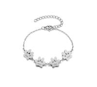 PiercingJak Personalised Paw Print Bracelet Engraved Name Bracelet Custom Dog Paw Pendant Chain with 1-4 Names Pet Memorial Jewelry for Pet Lovers Mom Bracelet with Names Mothers Day Gift