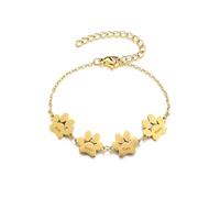 PiercingJak Personalised Paw Print Bracelet Engraved Name Bracelet Custom Dog Paw Pendant Chain with 1-4 Names Pet Memorial Jewelry for Pet Lovers Mom Bracelet with Names Mothers Day Gift