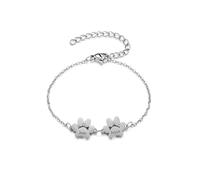 PiercingJak Personalised Paw Print Bracelet Engraved Name Bracelet Custom Dog Paw Pendant Chain with 1-4 Names Pet Memorial Jewelry for Pet Lovers Mom Bracelet with Names Mothers Day Gift