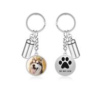 PiercingJak Personalised Pet Urns Keyring Custom Dog Keychain with Photo Cremation Ash Urn Keychain for Pet Full Color Picture Keychain Cat Dog Memorial Keepsake