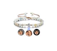 PiercingJak Personalised Photo Bracelet for Men - Custom Bracelet with Picture Inside & Healing Crystal Gemstone
