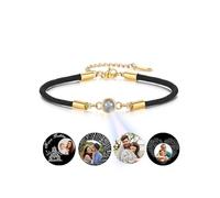 PiercingJak Personalised Photo Bracelets for Men Women Custom Bracelet with Picture Inside Custom Photo Identification Projection Bracelet Anniversary Birthday Memorial Jewelry