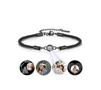 PiercingJak Personalised Photo Bracelets for Men Women Custom Bracelet with Picture Inside Custom Photo Identification Projection Bracelet Anniversary Birthday Memorial Jewelry