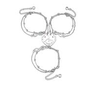 PiercingJak Personalized 3 PCS Puzzle Piece Bracelet Set for Family Best Friend Stainless Steel Infinity Best Friends Bracelet BFF Matching Heart Pendant Friendship Jewelry for Women