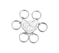 PiercingJak Personalized BFF Family Keychains for 3/4/5/6 Custom Initial Name Matching Puzzle Jigsaw Piece Keyring Best Friend Keychain Set Stainless Steel Family Keychain Friendship Key Ring