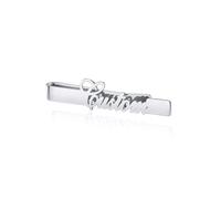 PiercingJak Personalized Custom Name Initials Tie Clip Men's Personalize Stainless Steel Letters Tie Clip Wedding Jewelry for Groom Father Business Wedding Anniversary