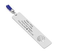 PiercingJak Personalized Custom Name Stainless Steel Bookmarks Dog Tag with Tassel Page Holder Book Paper Marker Stationery Gift for Reader Book Lover Student Teacher Friends Librarian