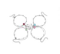 PiercingJak Personalized Puzzle Piece Bracelet Set 2/3/4 Pcs for Family Love Best Friend Stainless Steel Custom Name Anklet Bracelet BFF Matching Heart Pendant Friendship Jewelry 4pcs Engraving