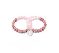 PiercingJak Personalized Puzzle Piece Bracelet Set 2/3/4 Pcs for Family Lover Best Friend 8mm Natural Stone Beads Healing Crystals Stretch Bracelet BFF Matching Heart Pendant Friendship Jewelry