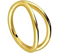 PIERCINGLINE segment ring Clicker with 2 rings made of surgical steel - piercing for nose, septum, ear, helix or tragus in gold colour - size: 10 mm