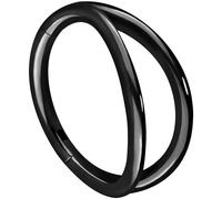 PIERCINGLINE segment ring Clicker with 2 rings made of surgical steel - piercing for nose, septum, ear, helix or tragus in black - size: 8 mm