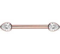 PIERCINGLINE Titanium Barbell Nipple Piercing with Internal Thread Crystal Drop Piercing Bar Nipple Breast Intimate Choice of Colours, Titanium