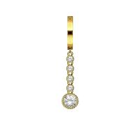 PIERCINGLINE Titanium Belly Button Clicker Bow with 5 Crystals | Belly Button Piercing | Choice of Colours, Titanium