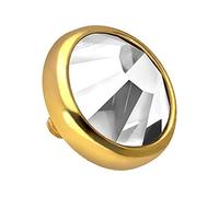 PIERCINGLINE Titanium Dermal Anchor Disc and Crystal - 5.00 - Colour: Gold Coloured/Crystal: Crystal-Clear